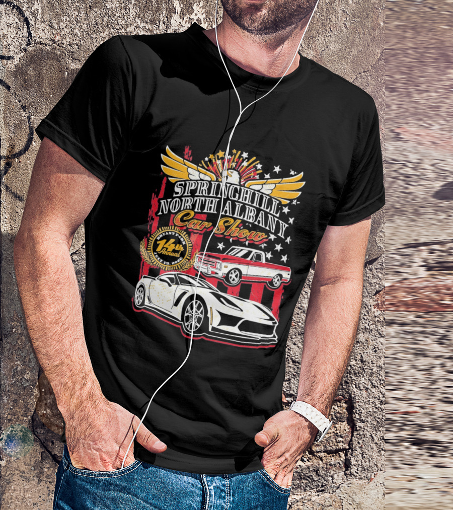 Springhill North Albany Car Show Vintage Truck And Sports Car Stars Wings T-Shirt