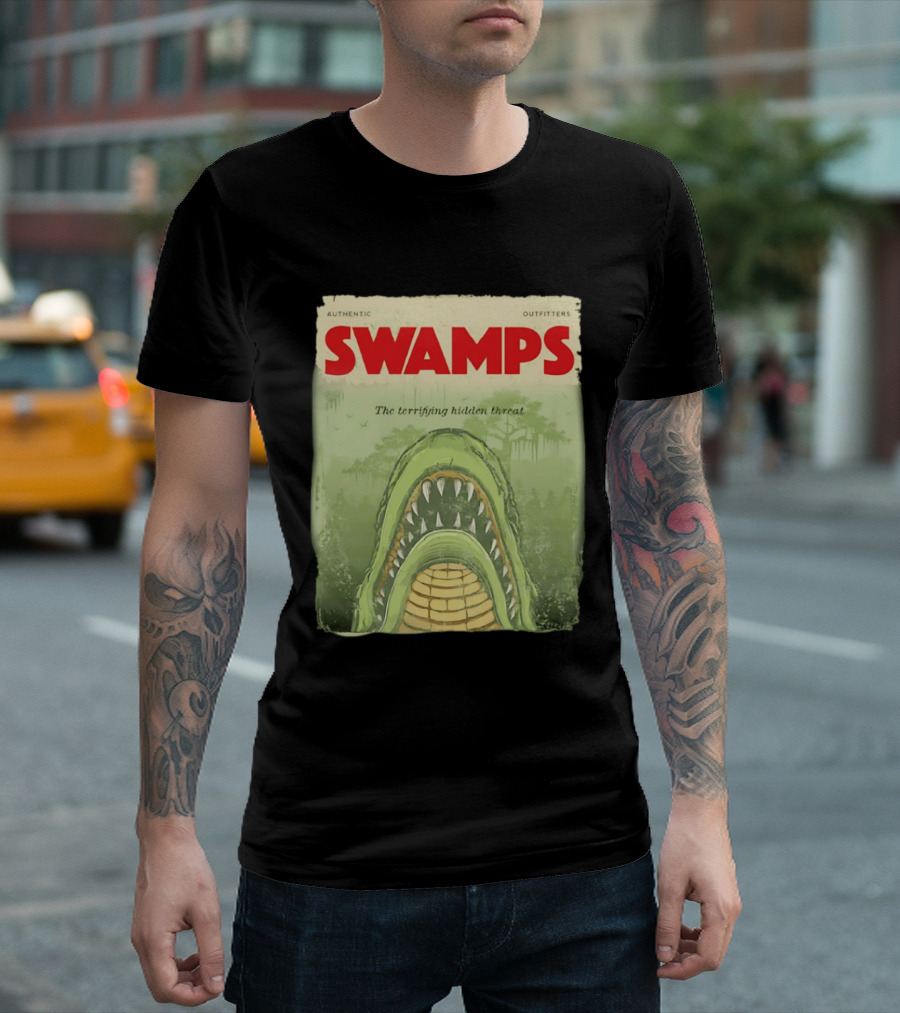 Authentic Outfitters Swamps The Terrifying Hidden Threat T-Shirt