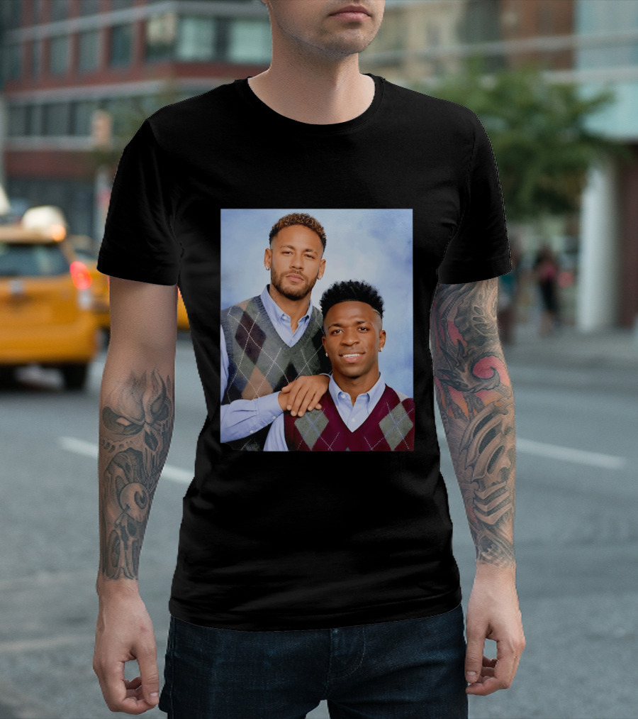 Neymar Jr Vinicius Jr Step Brothers Argyle Sweater Look T-Shirt
