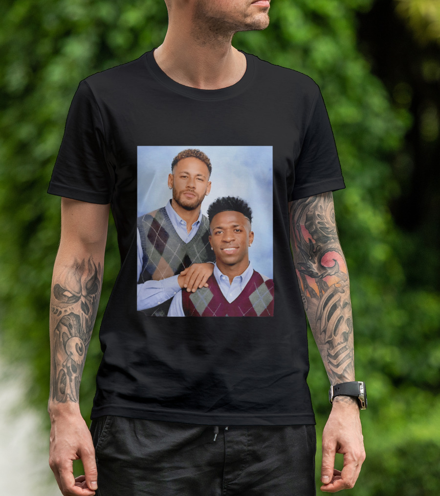 Neymar Jr Vinicius Jr Step Brothers Argyle Sweater Look T-Shirt
