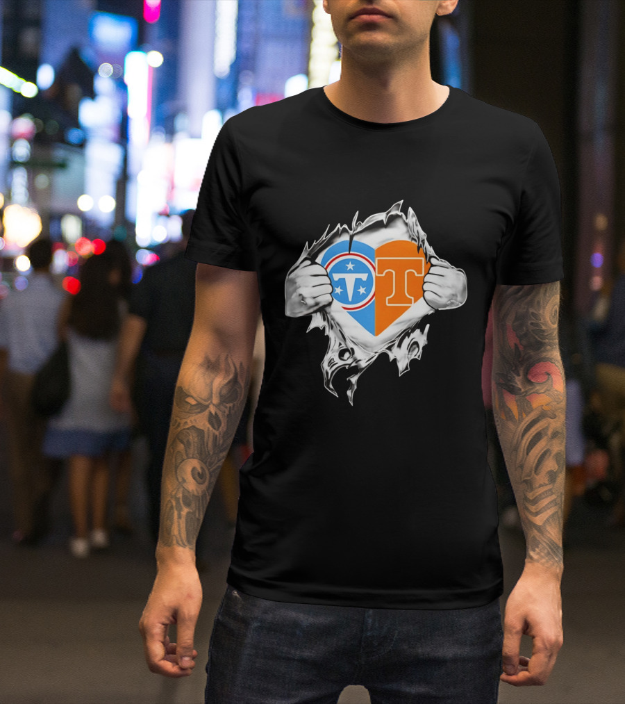Tennessee Titans Tennessee Volunteers Heart T-Shirt