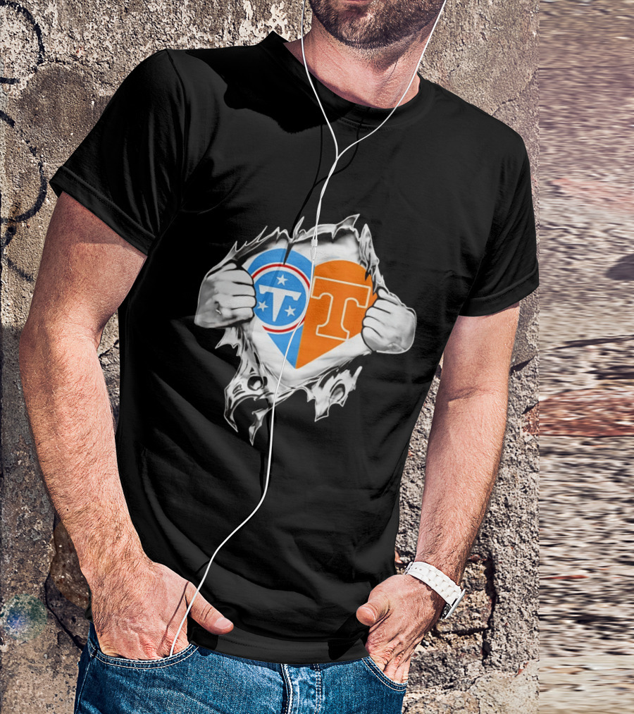 Tennessee Titans Tennessee Volunteers Heart T-Shirt