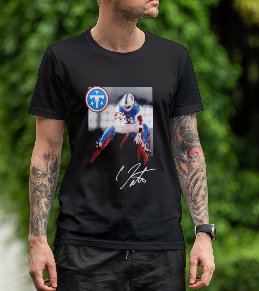 Tennessee Titans Carnell Tate Rookie Legacy 14 Blue Red T-Shirt