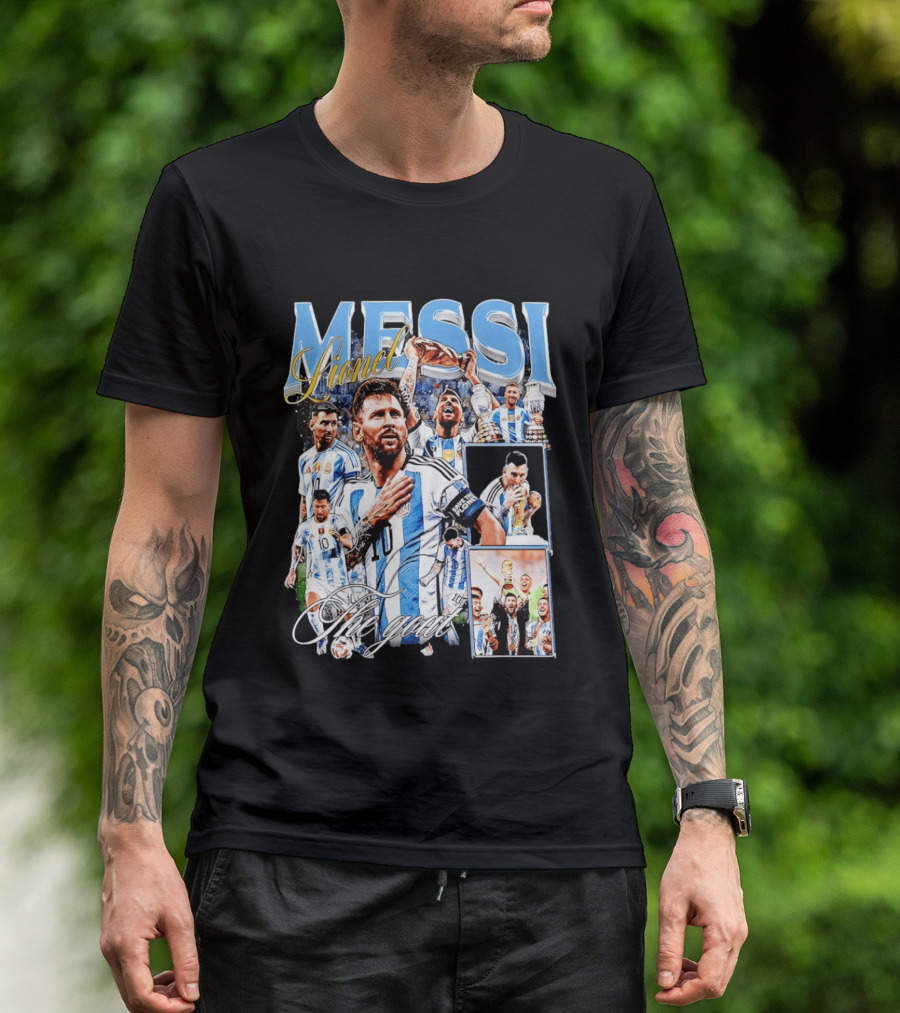 Lionel Messi The Goat Argentina National Football Team Celebration T-Shirt