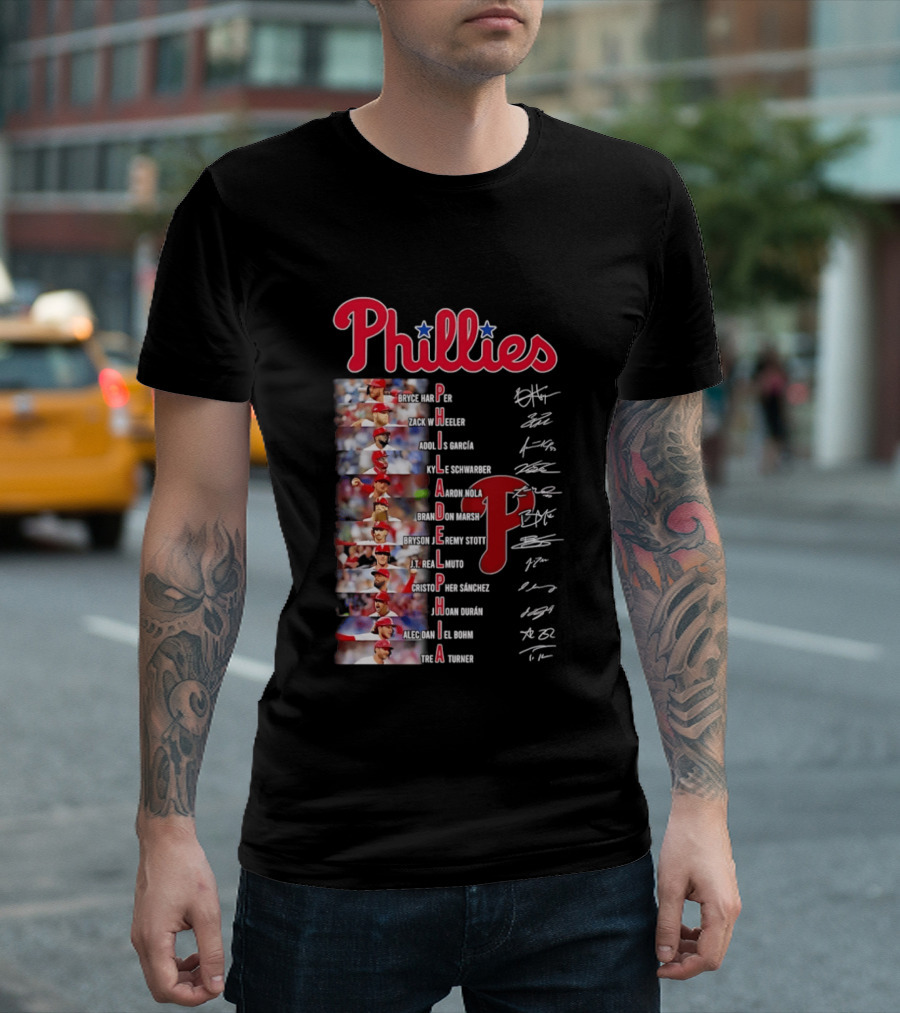 Phillies Baseball Stars Philadelphia Players Lineup T-Shirt