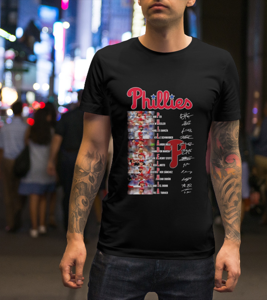 Phillies Baseball Stars Philadelphia Players Lineup T-Shirt