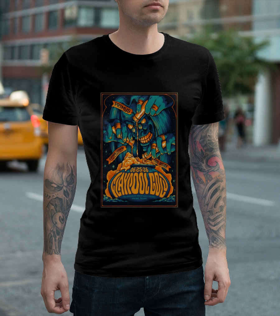 Primus Claypool Lennon Delirium Frog Brigade June 25 2026 Pavilion Toyota Music Factory Irving TX T-Shirt