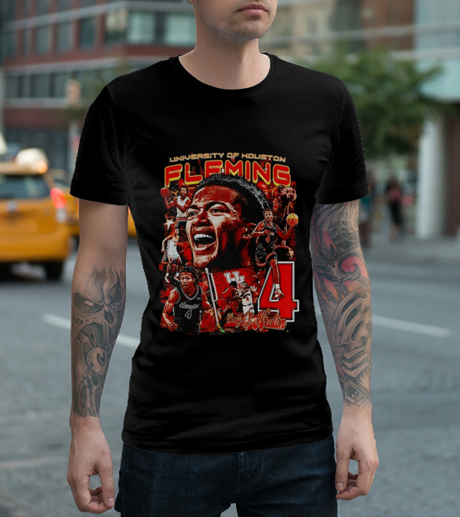 University Of Houston Fleming Number 4 Basketball Player T-Shirt