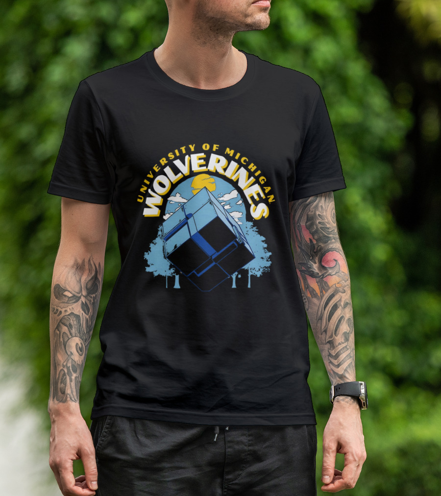 University Of Michigan Wolverines Rubik's Cube Puzzle Logic Theory T-Shirt