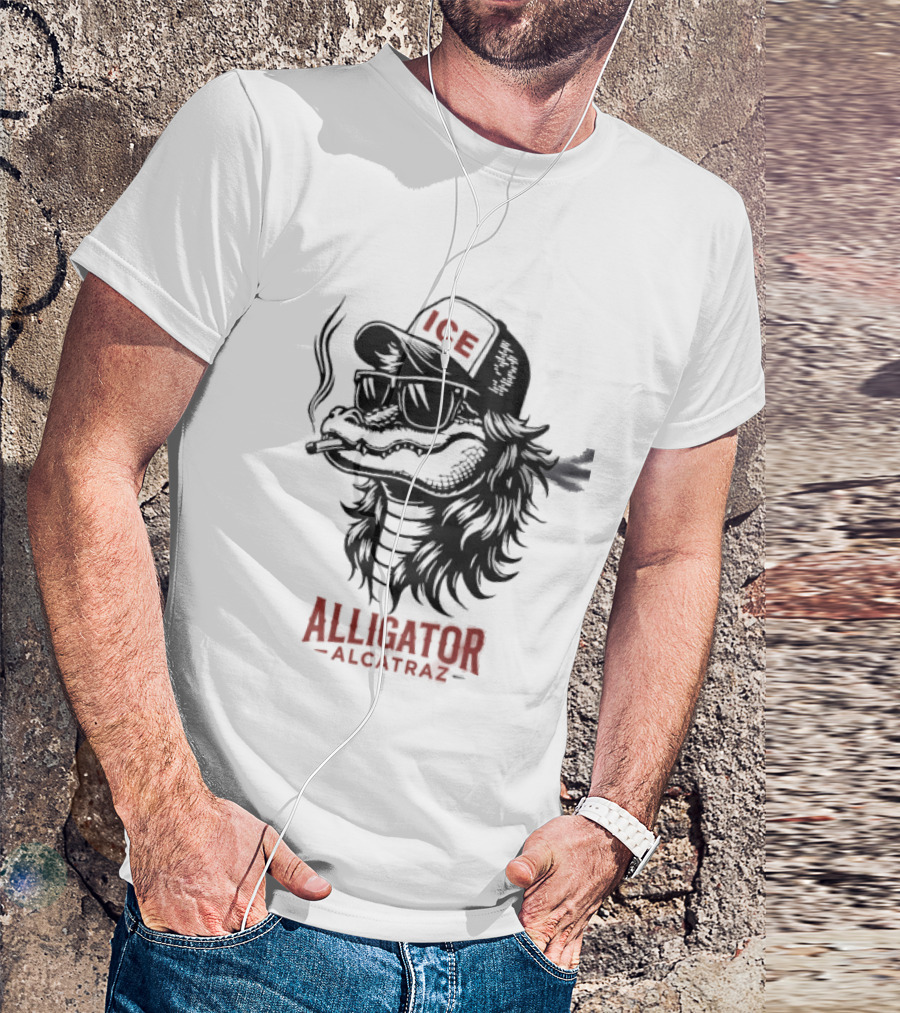 Alligator Alcatraz Ice Smoking T-Shirt