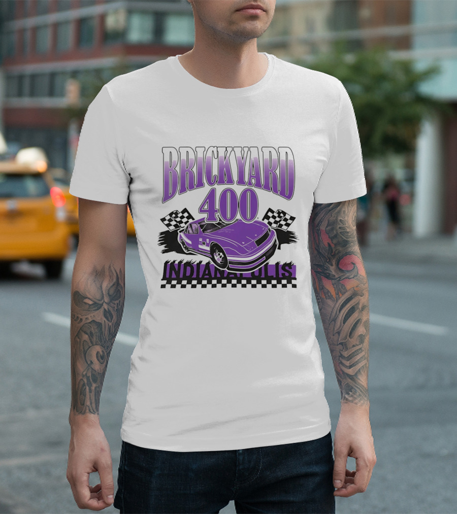 Brickyard 400 Indianapolis Purple Race Car NASCAR Event T-Shirt