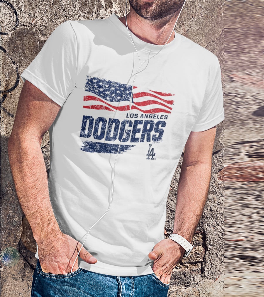 Los Angeles Dodgers American Flag T-Shirt