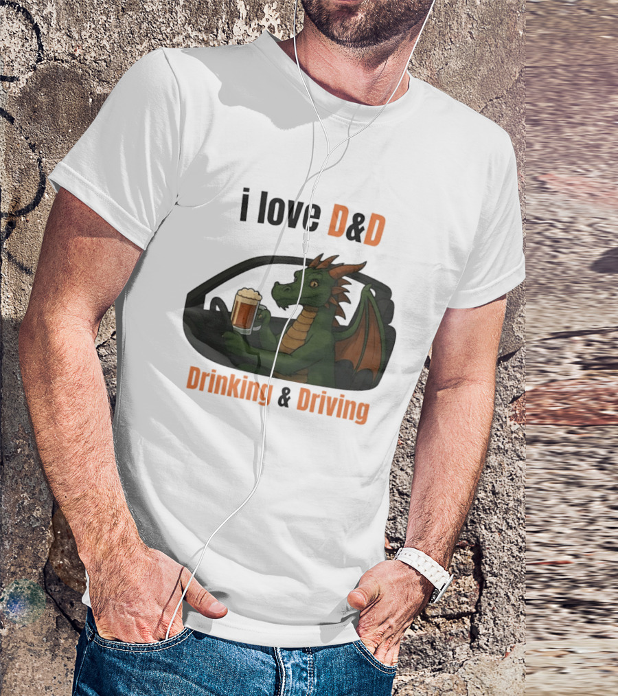 I Love D&D Dragon Beer Drinking And Driving T-Shirt