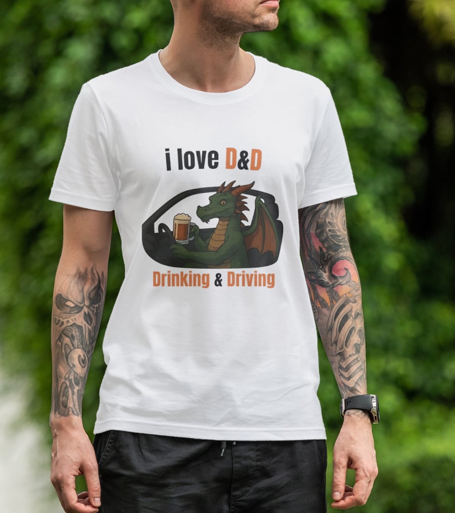 I Love D&D Dragon Beer Drinking And Driving T-Shirt