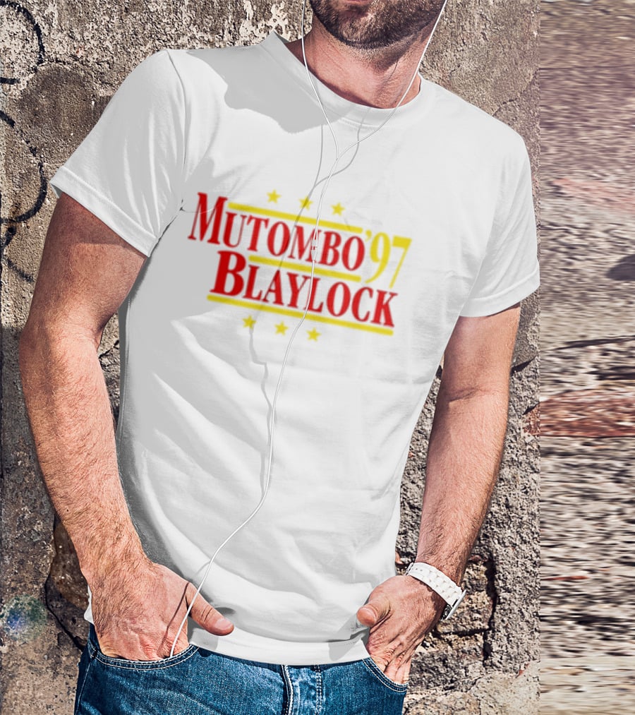 Mutombo Blaylock '97 Atlanta Hawks NBA Stars T-Shirt