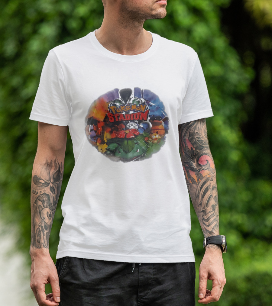 Pokémon Stadium Venusaur Charizard Squirtle Meowth Pikachu Retro Gaming Fan Favorite T-Shirt
