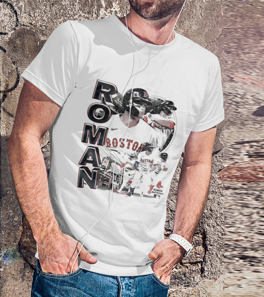 Roman Anthony Boston Red Sox 90s Bootleg Collage T-Shirt
