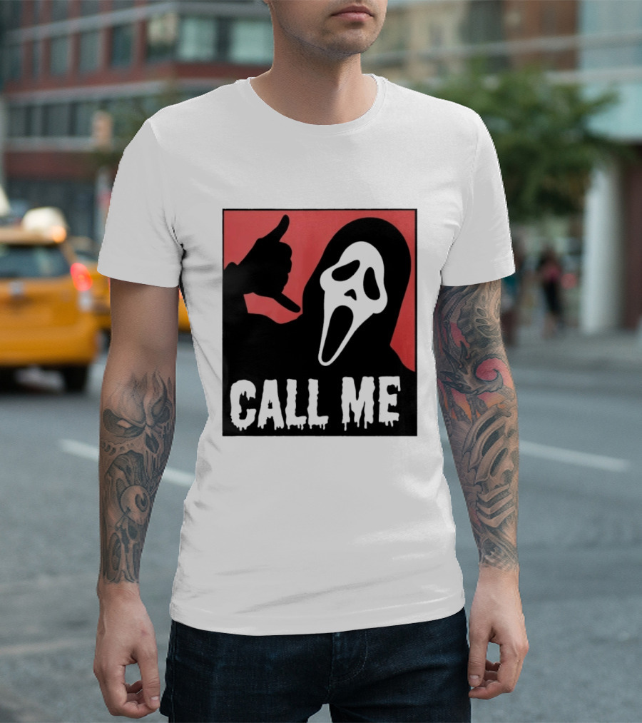 Ghostface Call Me Horror Halloween Scream T-Shirt