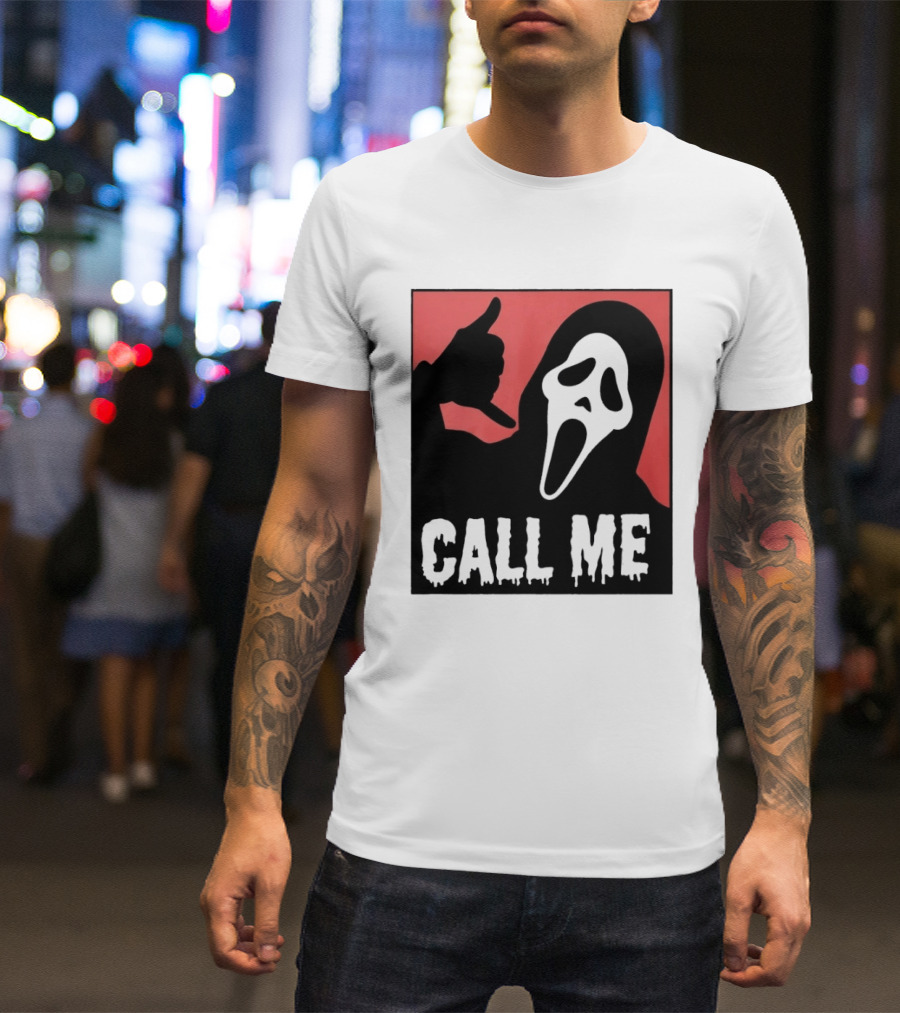 Ghostface Call Me Horror Halloween Scream T-Shirt