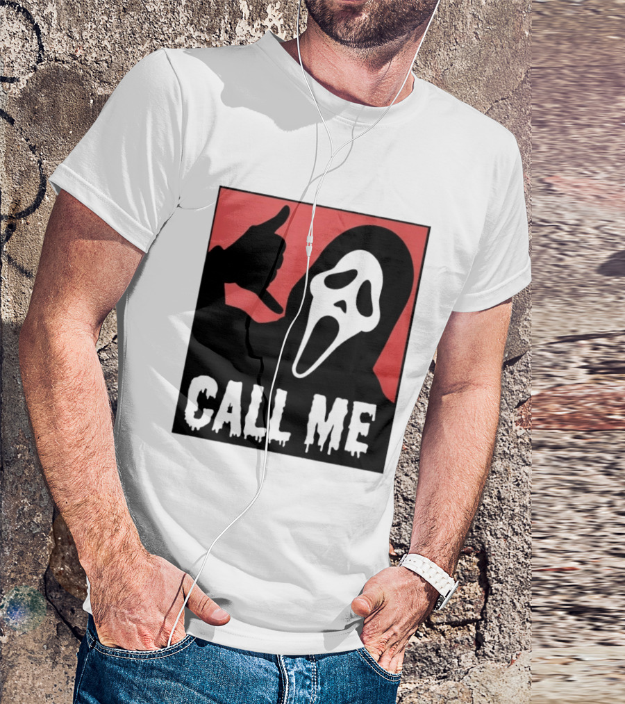 Ghostface Call Me Horror Halloween Scream T-Shirt