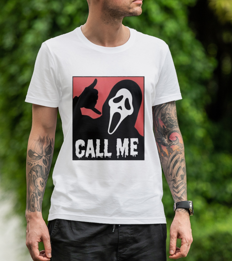 Ghostface Call Me Horror Halloween Scream T-Shirt