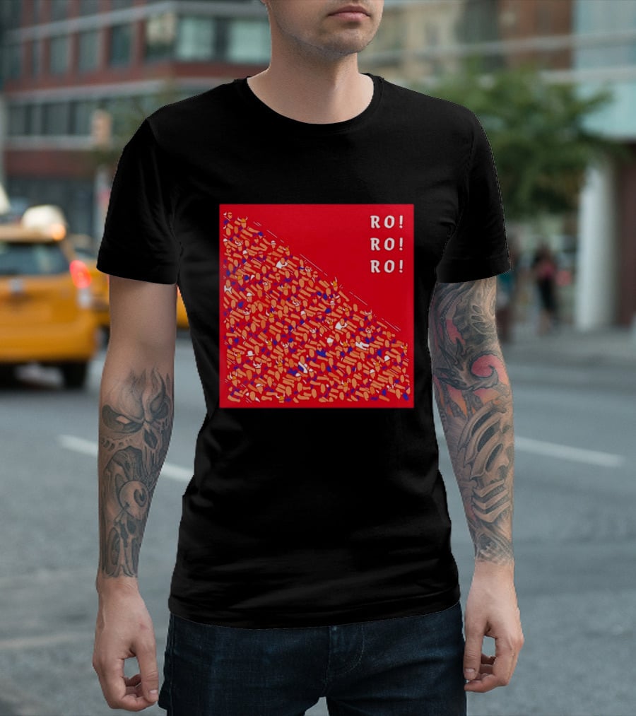 Ro Ro Ro Viking Helmet Crowd Art Red T-Shirt