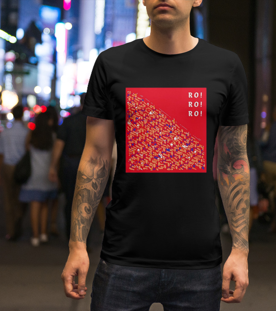 Ro Ro Ro Viking Helmet Crowd Art Red T-Shirt