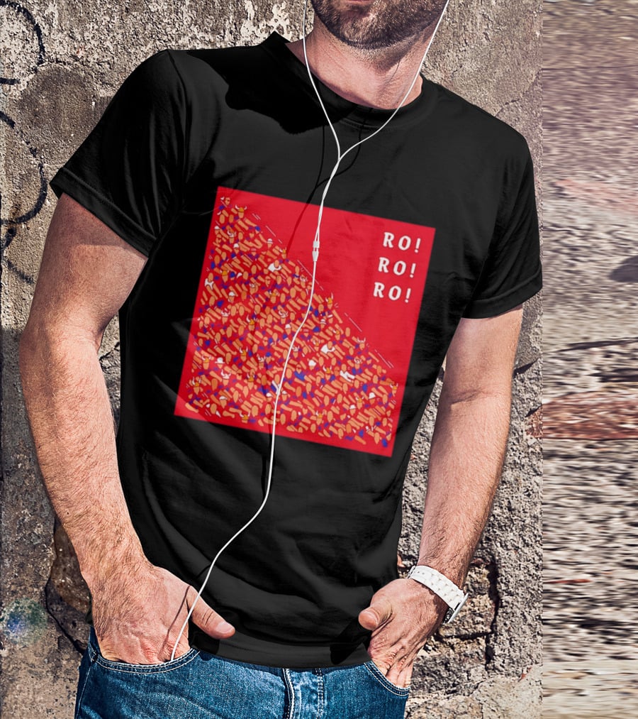 Ro Ro Ro Viking Helmet Crowd Art Red T-Shirt