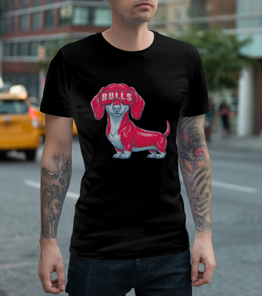 Bulls Dachshund With Sunglasses Cartoon T-Shirt