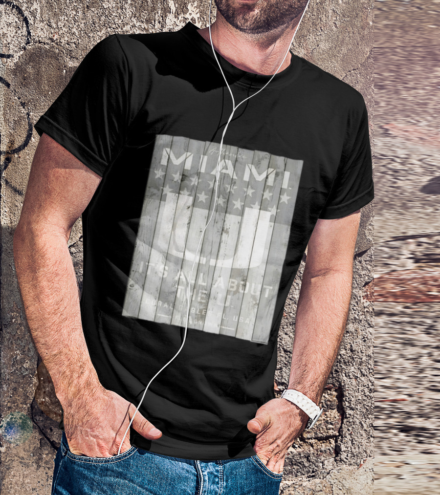 Authentic Miami It's All About The U Coral Gables FL USA Handcrafted T-Shirt