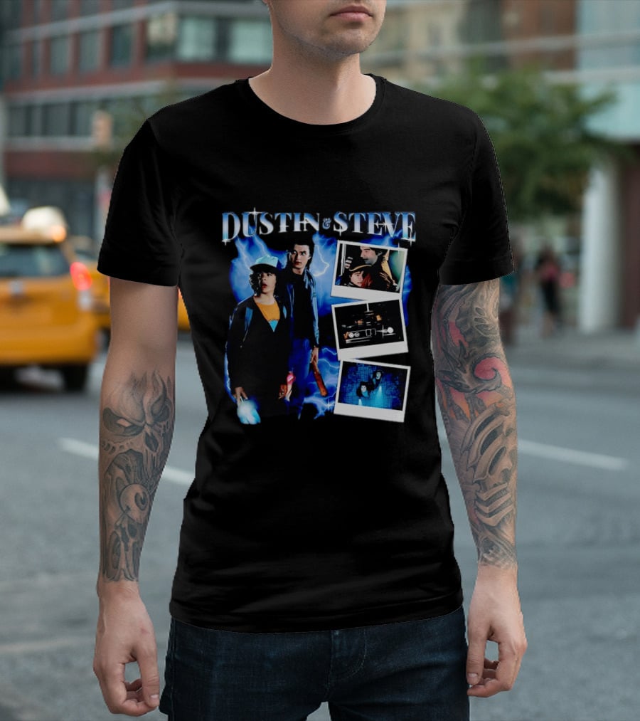 Dustin Steve Polaroid Photos Lightning T-Shirt
