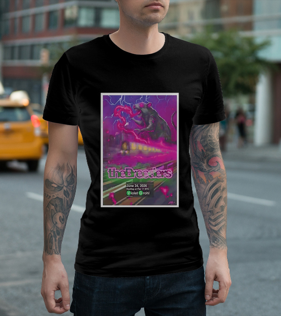 The Breeders Violet Grohl June 24 2026 Pier 17 NYC Rooftop Concert T-Shirt