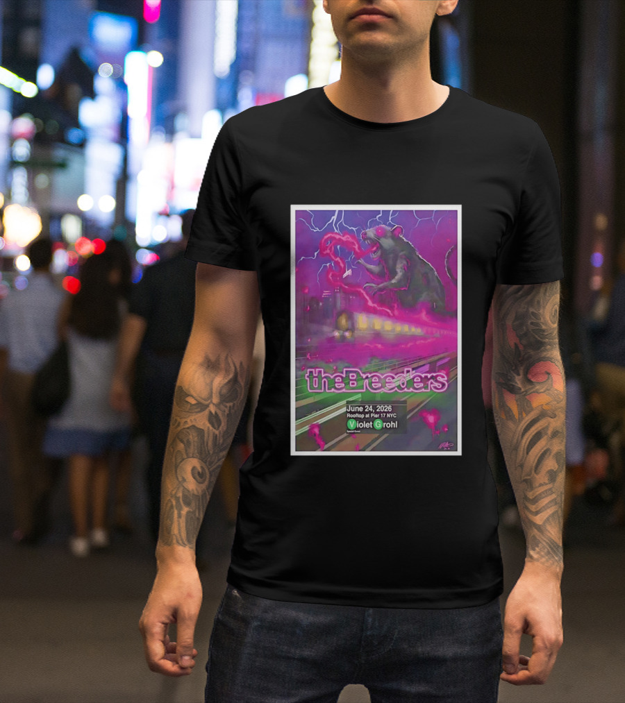 The Breeders Violet Grohl June 24 2026 Pier 17 NYC Rooftop Concert T-Shirt