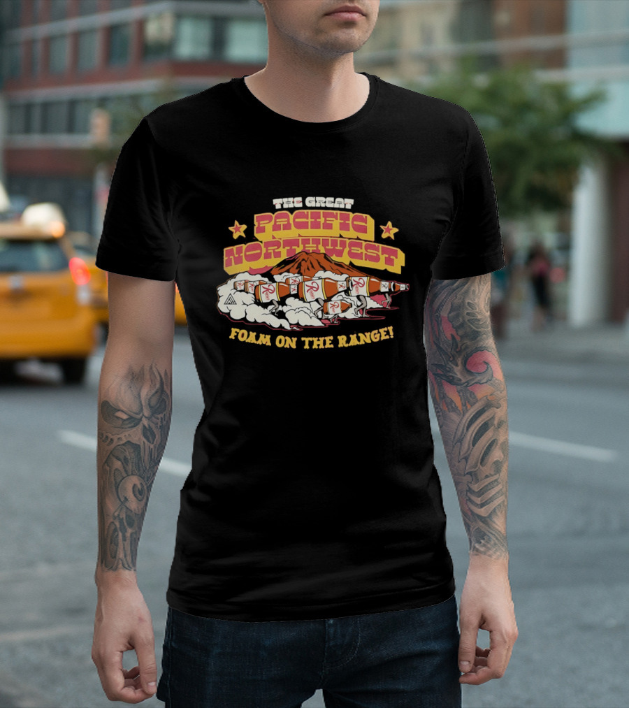 The Great Pacific Northwest Foam On The Range Rainier Beer Mountain T-Shirt