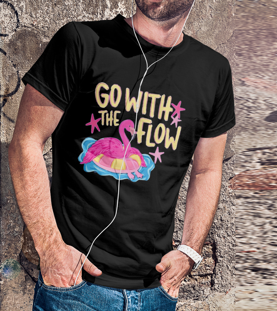 Go With The Flow Flamingo Summer Tropical Vibes T-Shirt