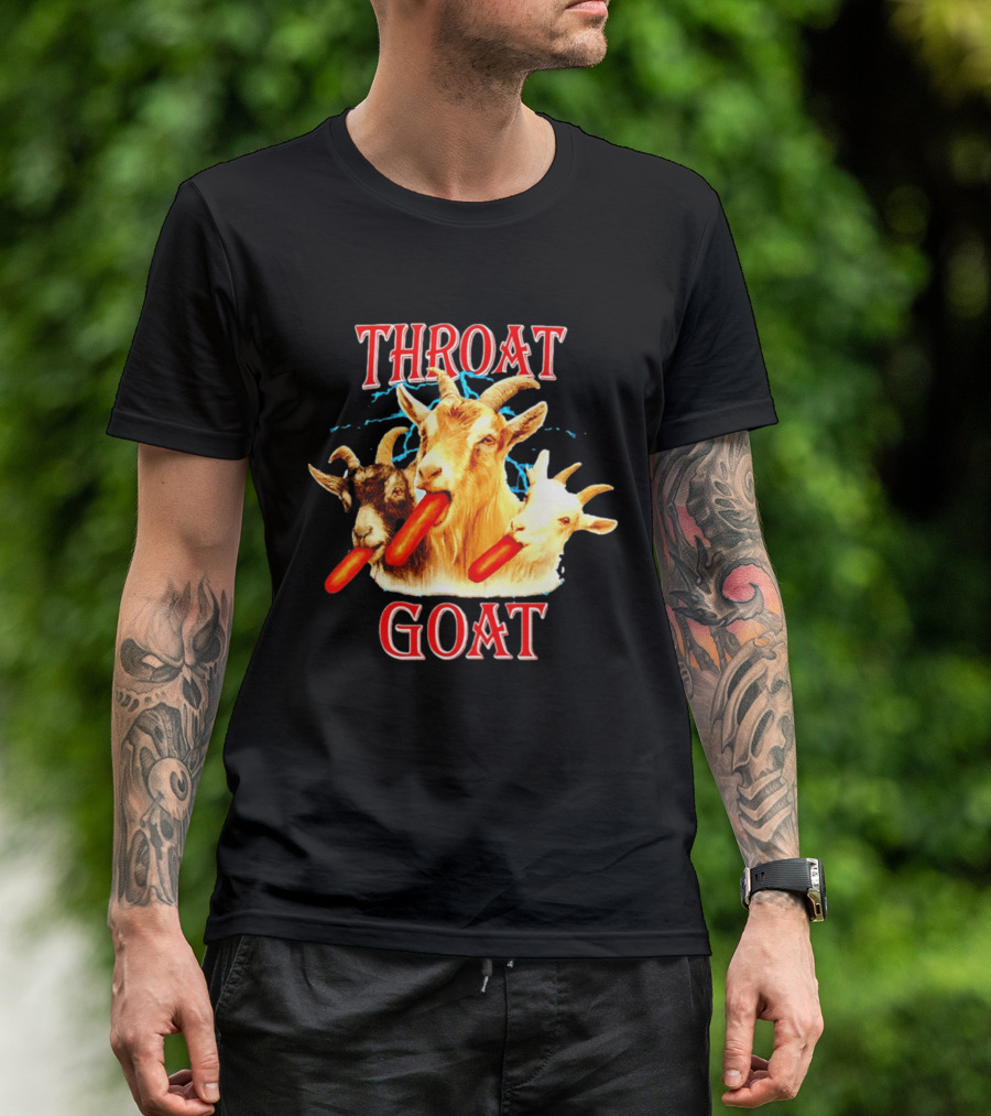 Throat Goat Hot Dog Eating Goats Meme Humor T-Shirt