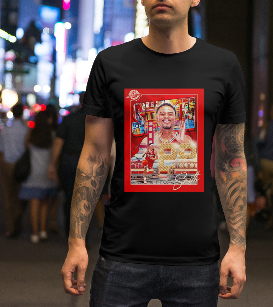 Tyrus Smith Diablos Rojos 24 Basketball San Francisco Bridge T-Shirt