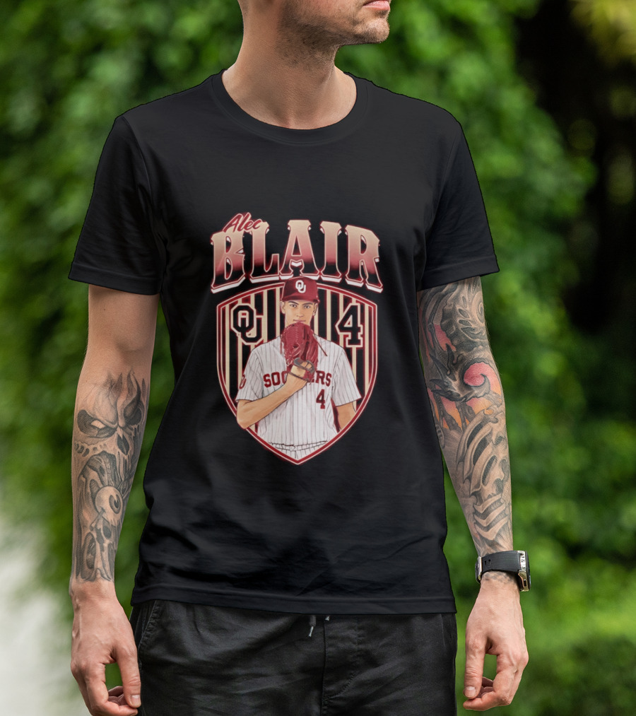 Oklahome Sooners Alec Blair Number 4 Baseball Player T-Shirt