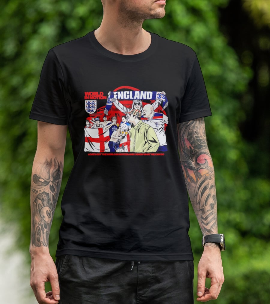 World In Motion England Football Fans Wembley Stadium England Supporters T-Shirt