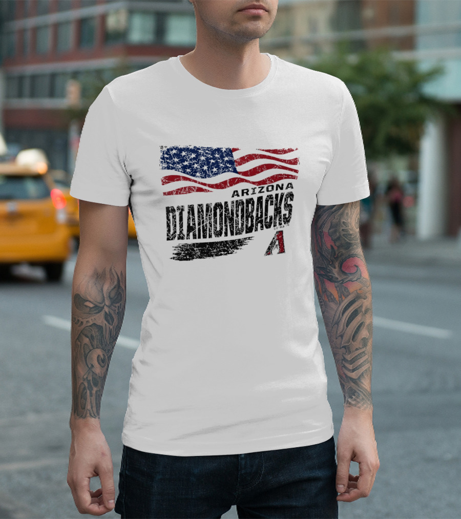 Arizona Diamondbacks Waving American Flag Fourth Of July Celebration T-Shirt