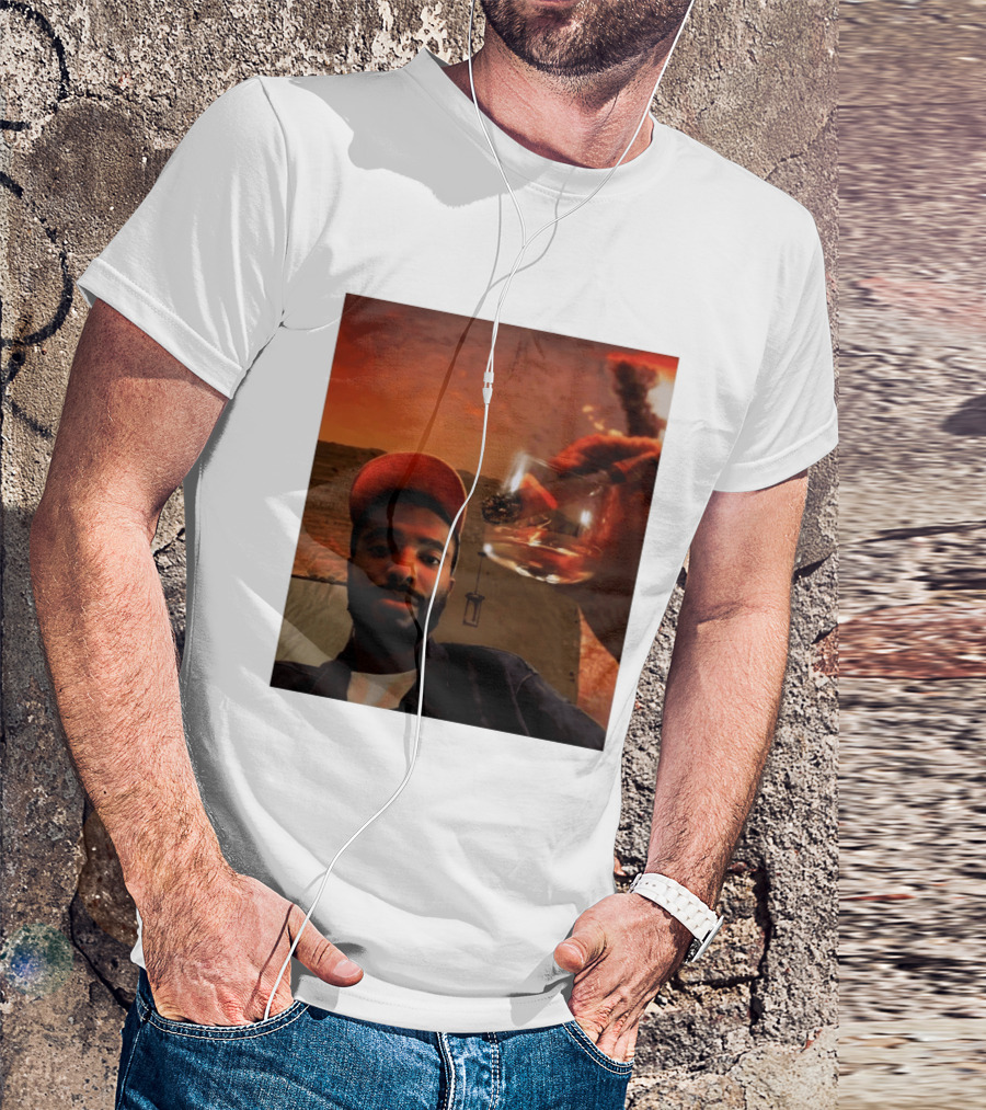 Mikal Bridges Phoenix Suns Cigar Whiskey Glass Sunset Vibes T-Shirt