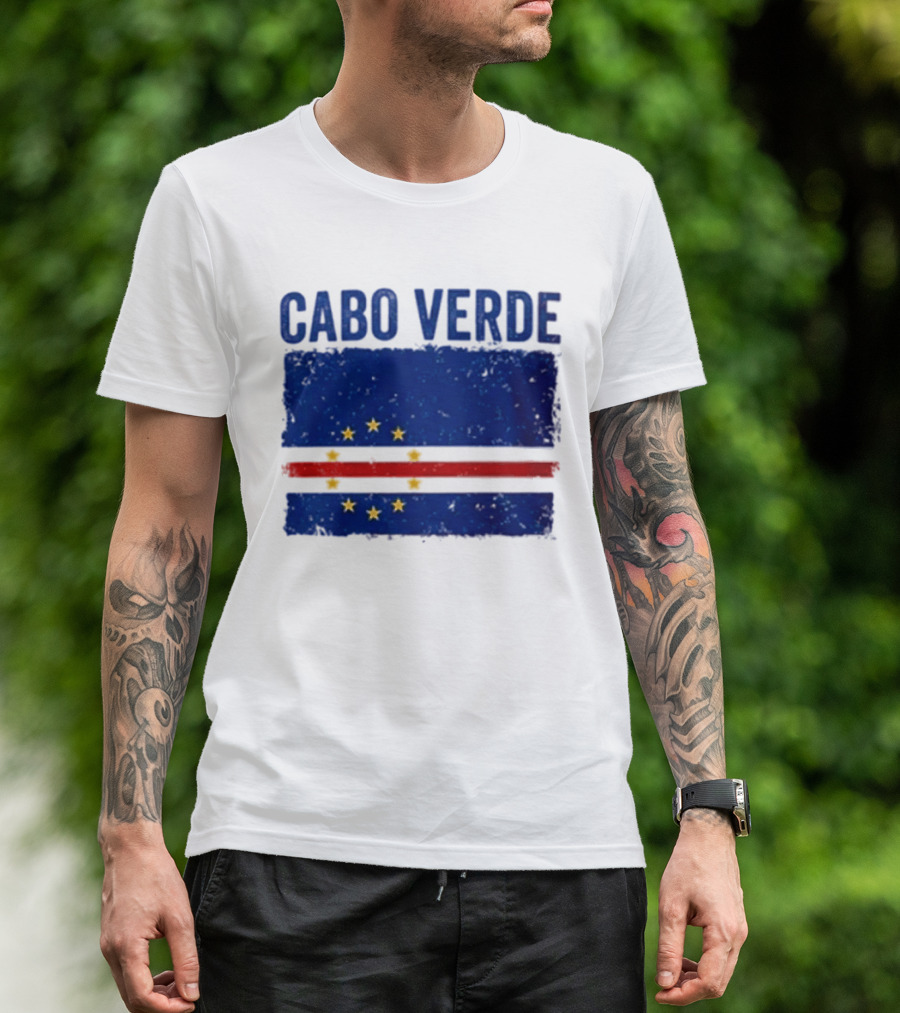 Cabo Verde Flag African Country Patriotic Stars And Stripes T-Shirt