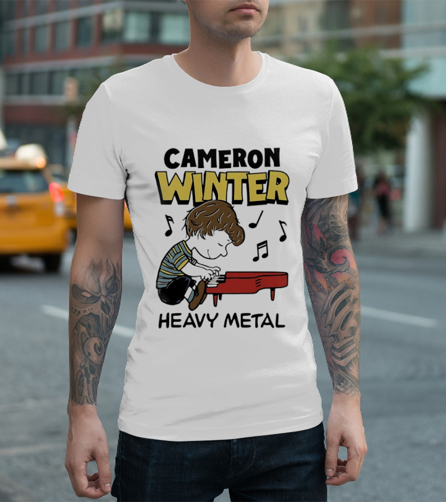 Cameron Winter Heavy Metal Schroeder Peanuts Comic Piano T-Shirt