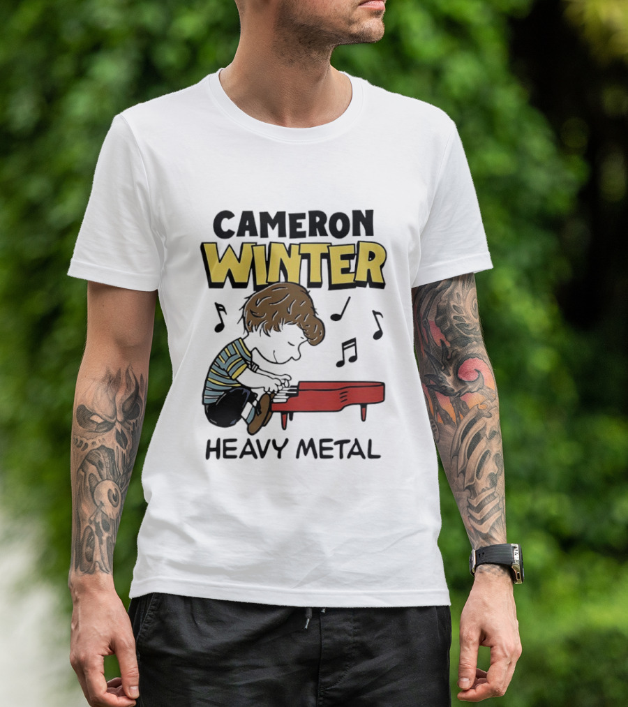 Cameron Winter Heavy Metal Schroeder Peanuts Comic Piano T-Shirt