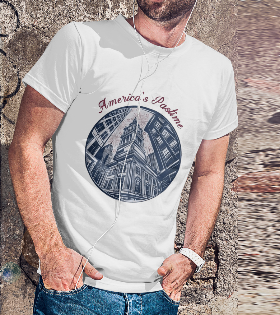 Philadelphia Independence Hall America's Pastime Baseball T-Shirt