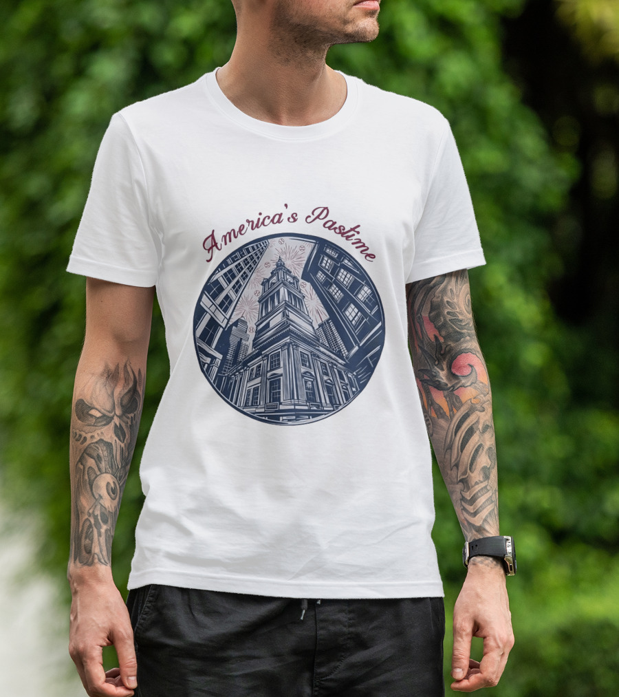 Philadelphia Independence Hall America's Pastime Baseball T-Shirt