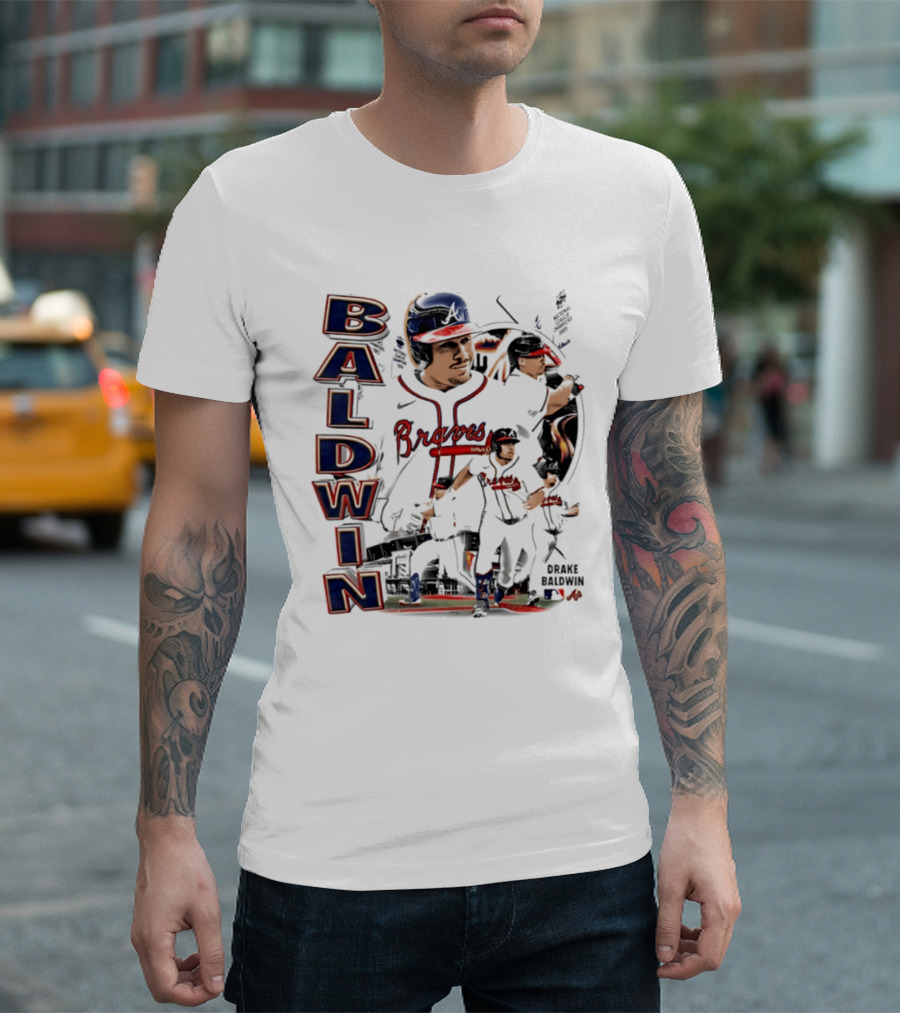 Atlanta Braves Baldwin 90s Bootleg Collage T-Shirt