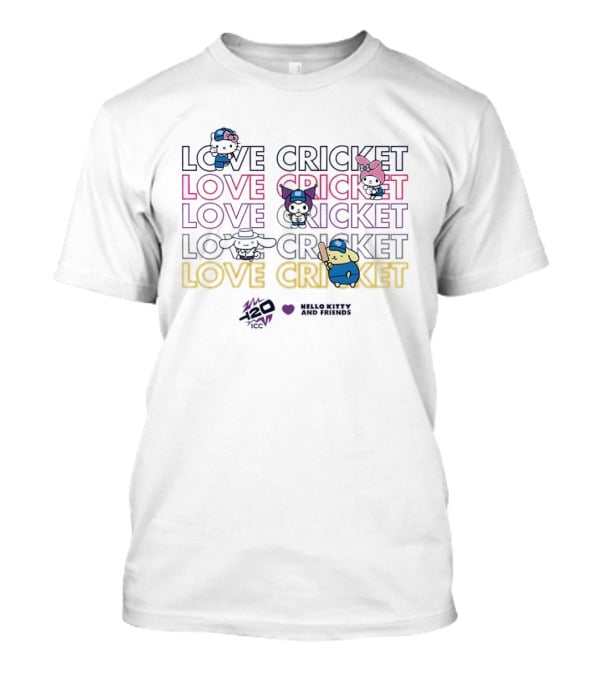Hello Kitty And Friends Love Cricket ICC T20 Series T-Shirt
