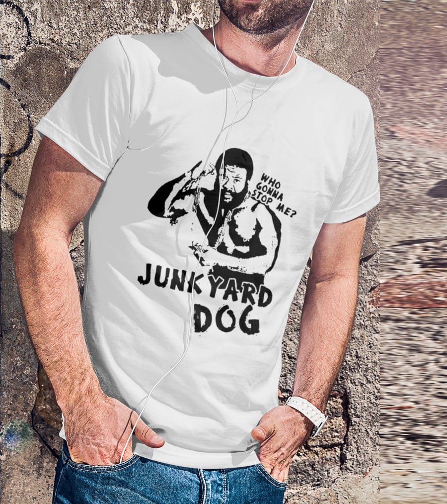 Junkyard Dog Flexing Who Gonna Stop Me Wrestling T-Shirt