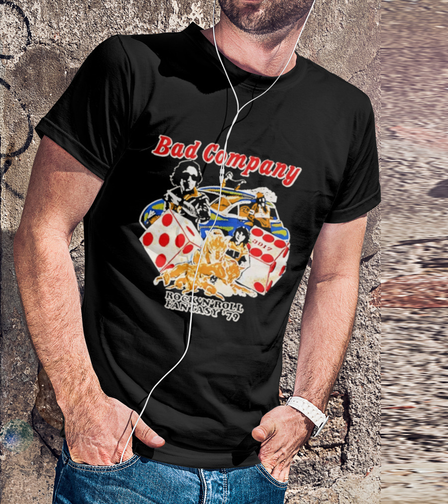 Bad Company Rock N Roll Fantasy '90 Dice And Muscle Car T-Shirt